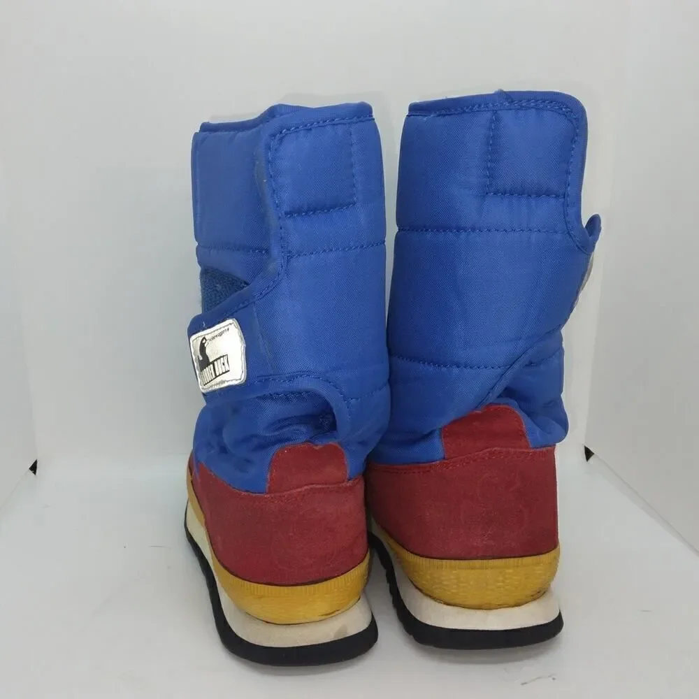 Rubber Duck Boys Pre-owned Insulated Blue & Red Winter Boots - sz. 6 1/2